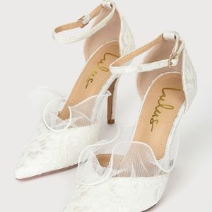 Lulus Remmie Heels | Bridal Shoes | White Lace